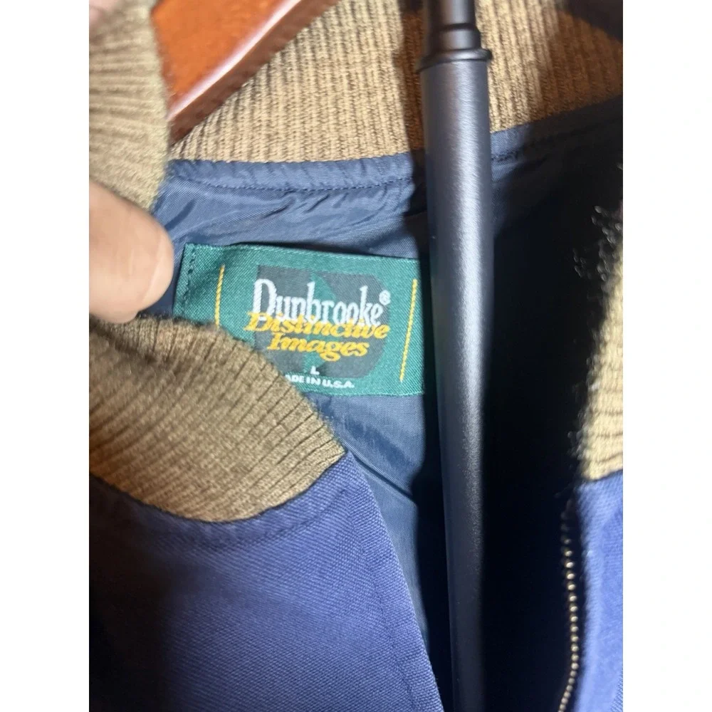 Dunbrooke vintage Varsity Jean Jacket Granite Construction Workwear Blue Collar